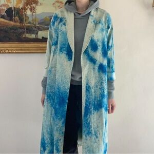 Blue and White Trench Coat